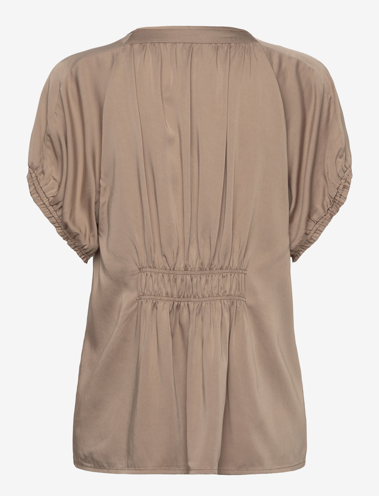 Soft Rebels - SRJedda SS Blouse - kurzämlige blusen - 884 greige - 2