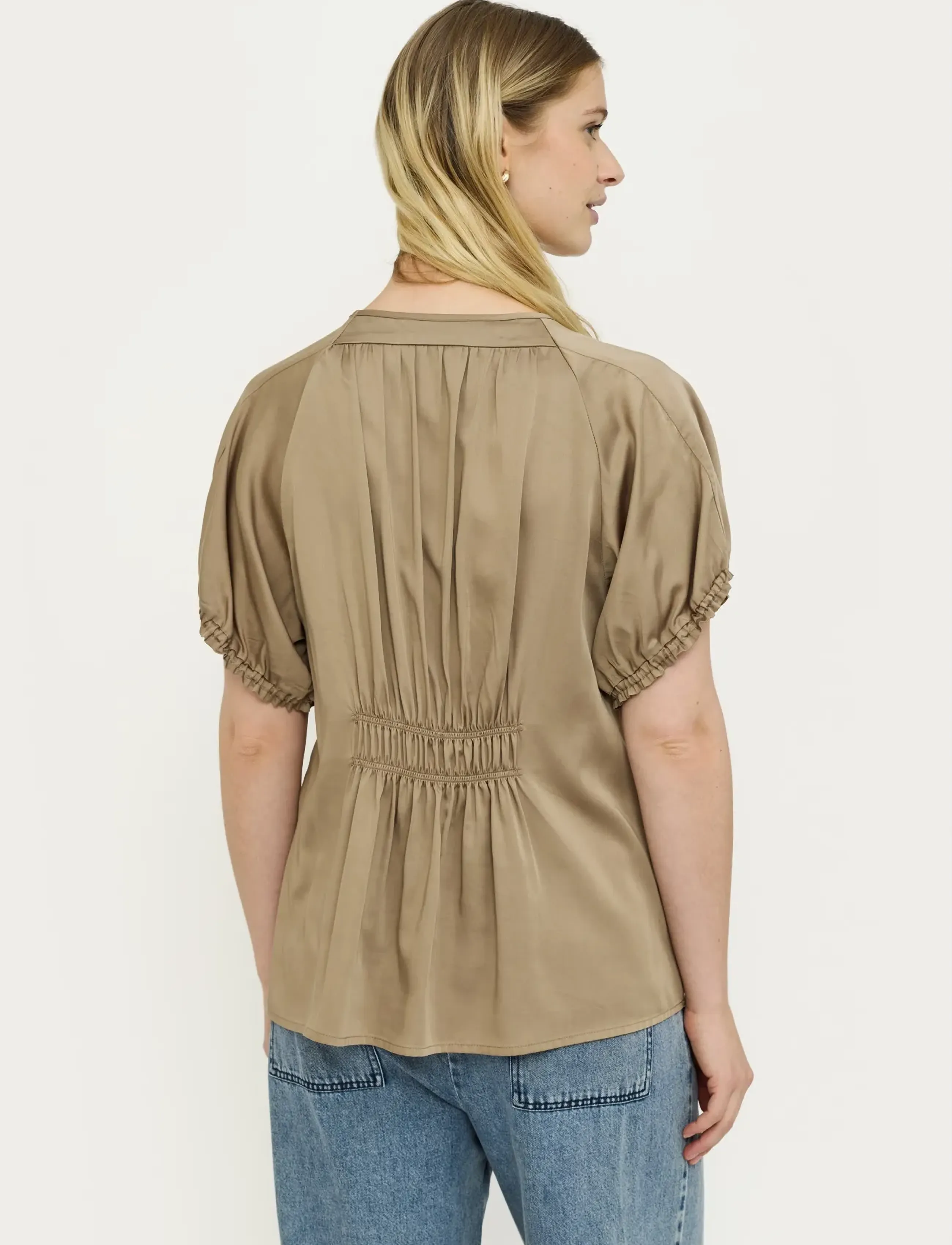 Soft Rebels - SRJedda SS Blouse - short-sleeved blouses - 884 greige - 3