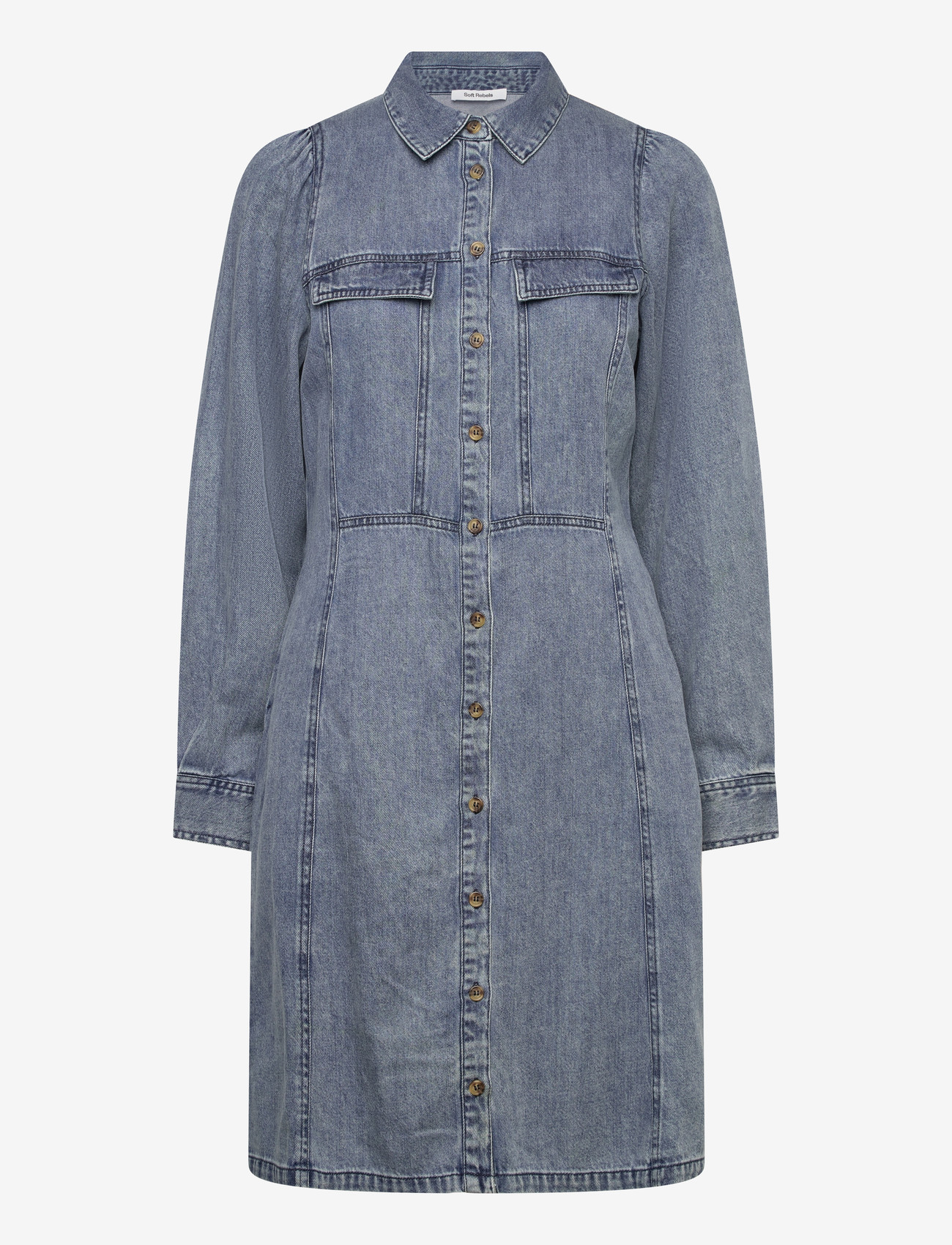 Soft Rebels - SRZora Dress - denimkjoler - 502 light denim blue - 1