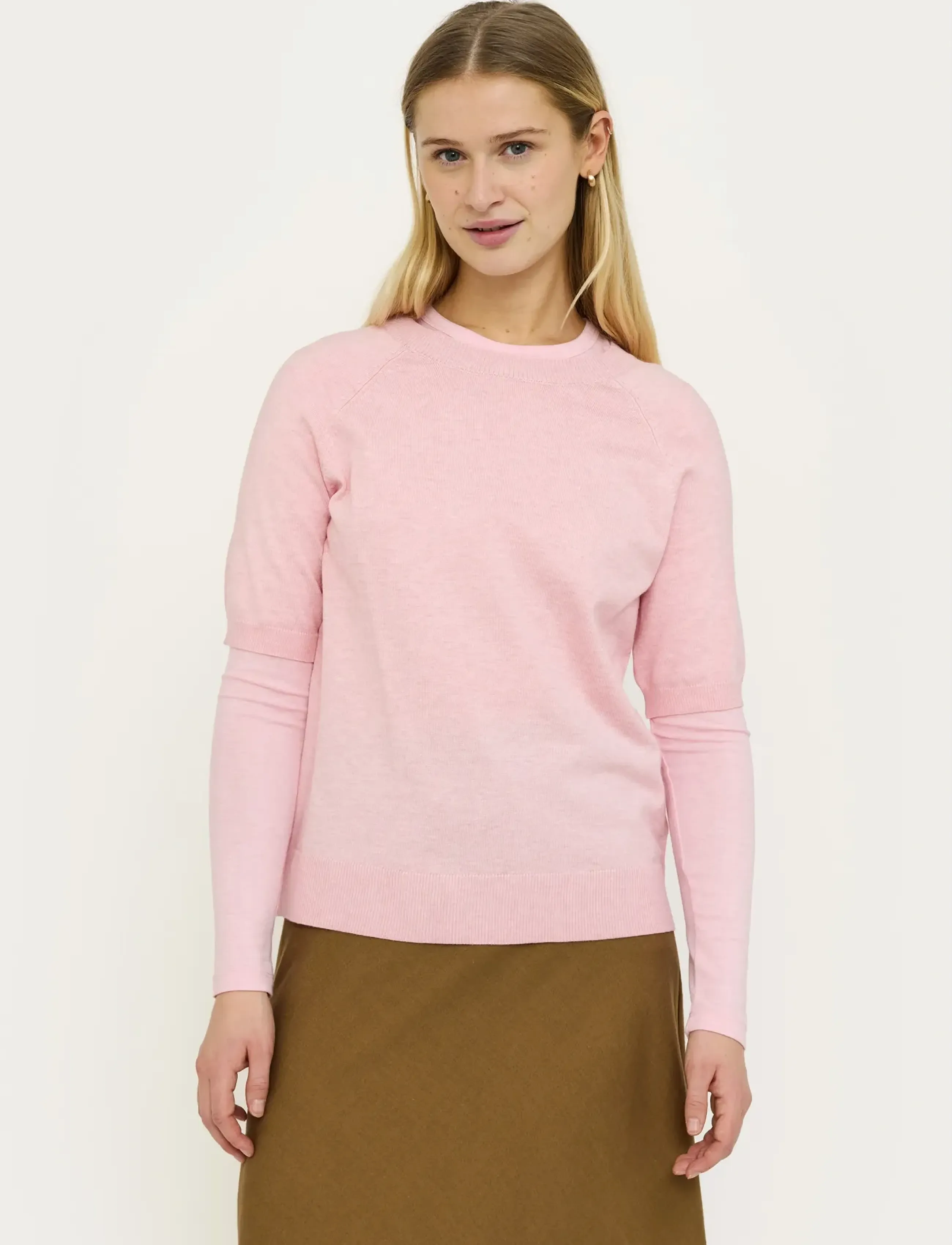 Soft Rebels SRMarla SS O-neck Knit - Soft Rebels - 196 BLEACHED MAUVE MELANGE / pink/rose