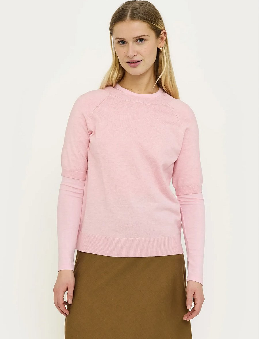 Soft Rebels - SRMarla ss O-neck knit - pullover - 196 bleached mauve melange - 0