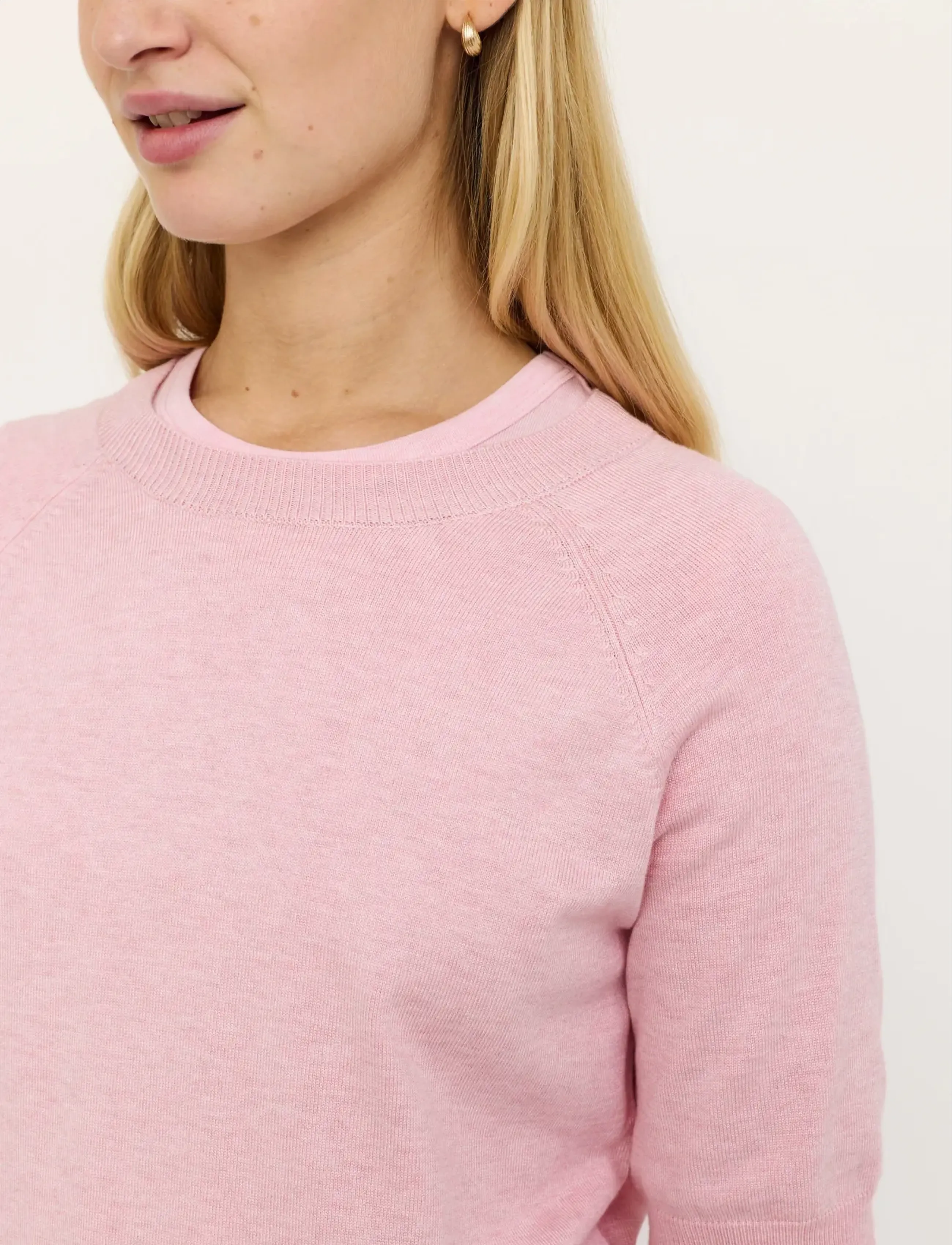 Soft Rebels - SRMarla ss O-neck knit - pullover - 196 bleached mauve melange - 4