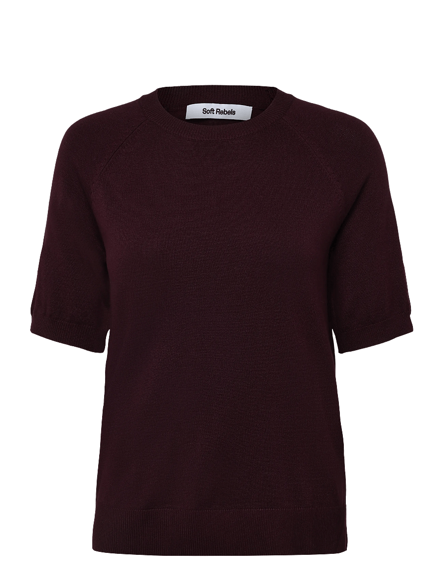 Soft Rebels - SRMarla SS O-neck - striktrøjer - 365 vinyard wine - 0