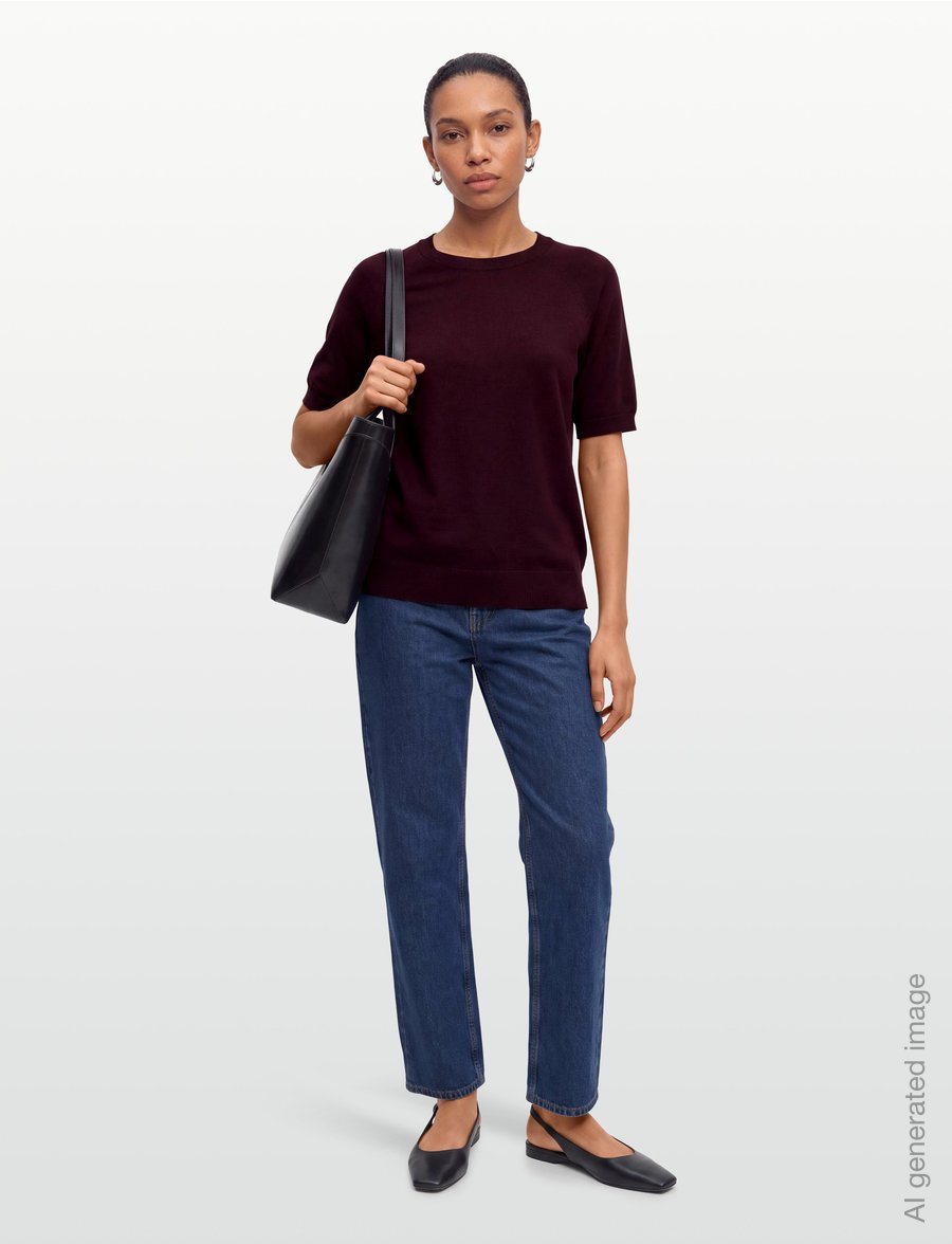 Soft Rebels - SRMarla ss O-neck knit - pullover - 365 vinyard wine - 0