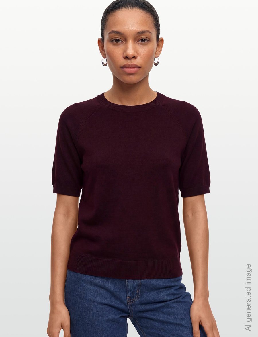 Soft Rebels - SRMarla ss O-neck knit - pullover - 365 vinyard wine - 3