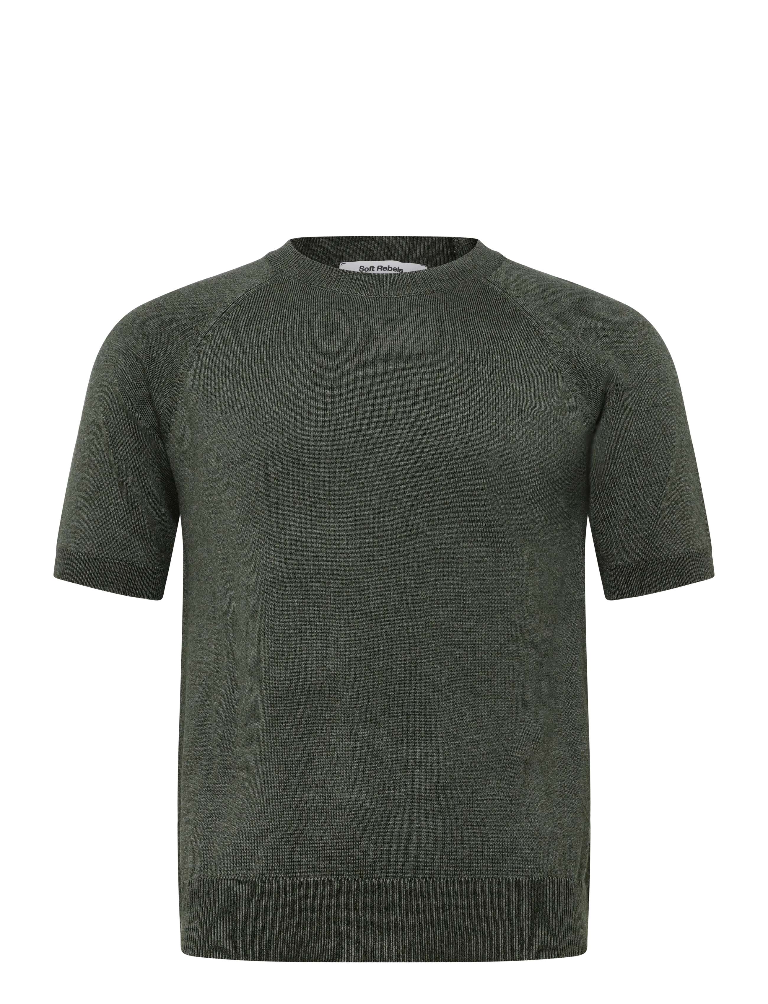 Soft Rebels SRMarla SS O-neck - Soft Rebels - 368 CANTEEN MELANGE / khaki/green