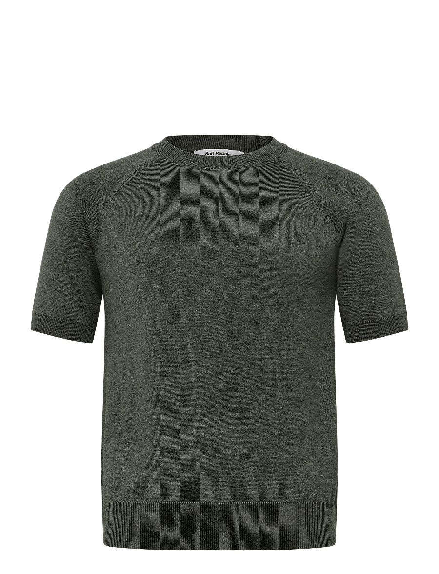 Soft Rebels - SRMarla ss O-neck knit - kampsunid - 368 canteen melange - 1