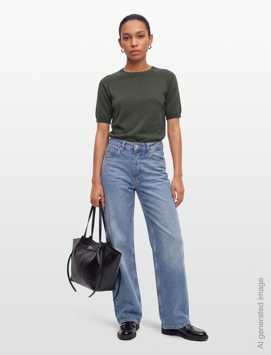 Soft Rebels - SRMarla ss O-neck knit - kampsunid - 368 canteen melange - 0