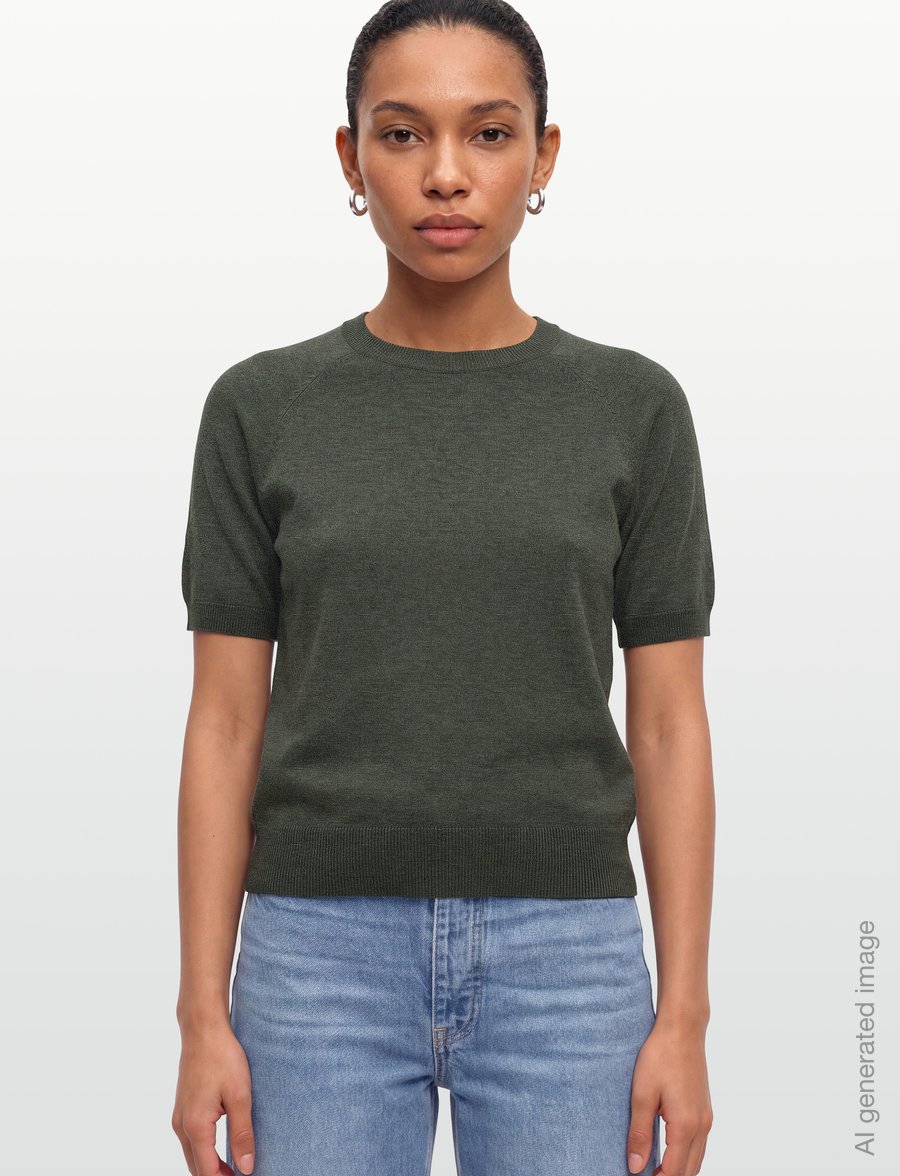 Soft Rebels - SRMarla ss O-neck knit - kampsunid - 368 canteen melange - 3