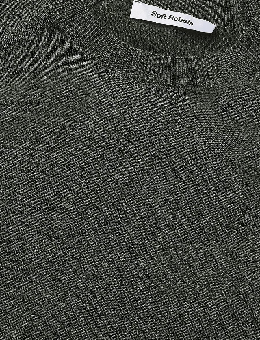 Soft Rebels - SRMarla ss O-neck knit - kampsunid - 368 canteen melange - 5