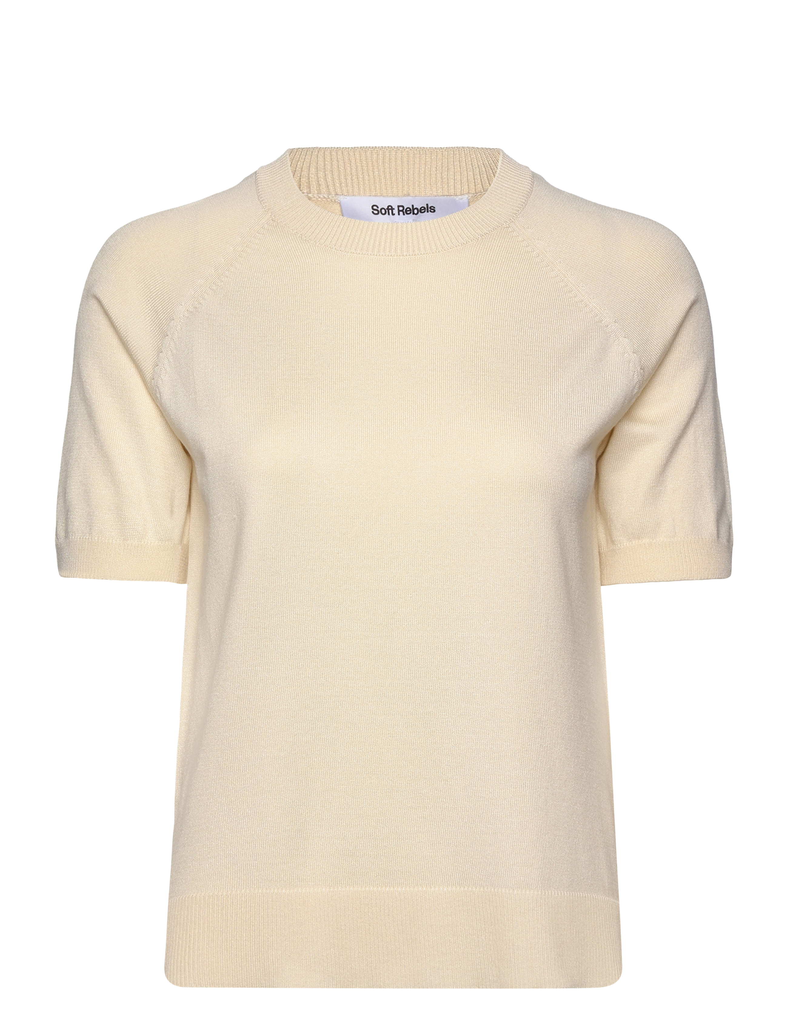 SOFT REBELS Srmarla Ss O-Neck Cream - L - Damen