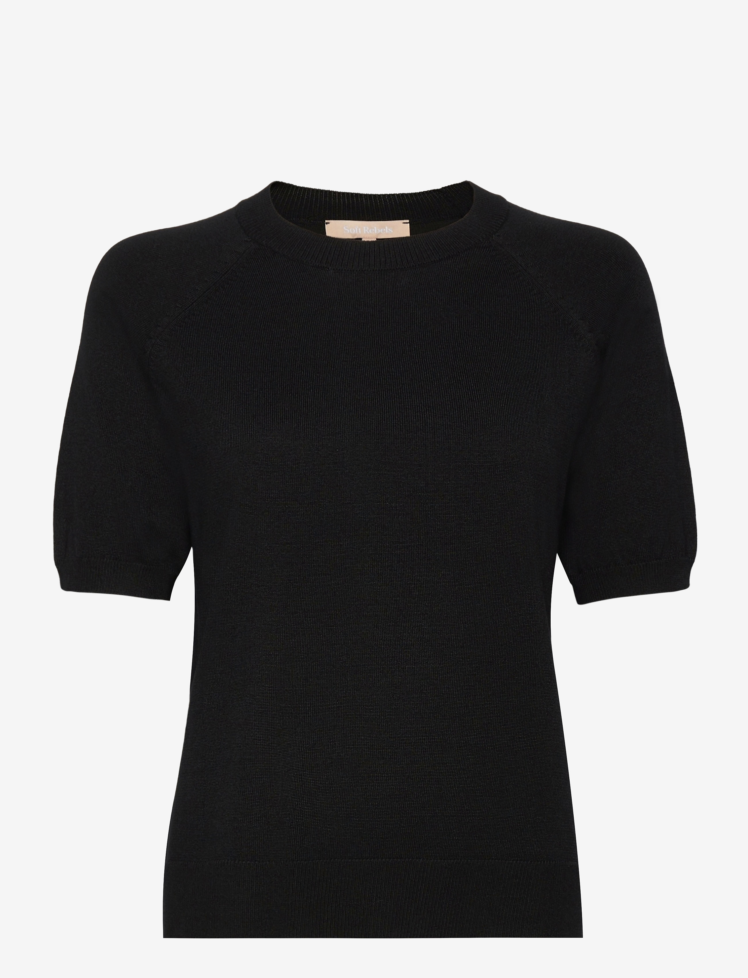SOFT REBELS Srmarla Ss O-Neck Knit Schwarz - XS - Damen