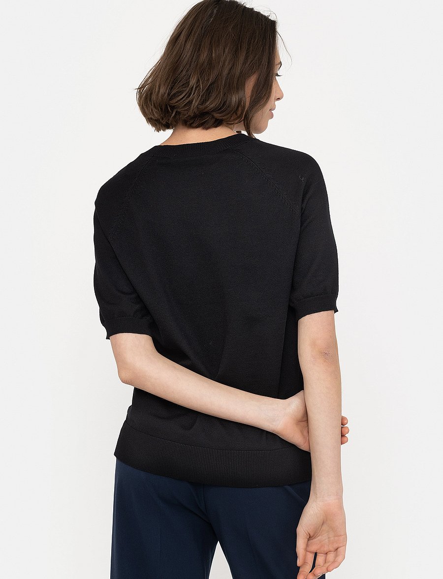 Soft Rebels - SRMarla ss O-neck knit - sviitrid - black - 3