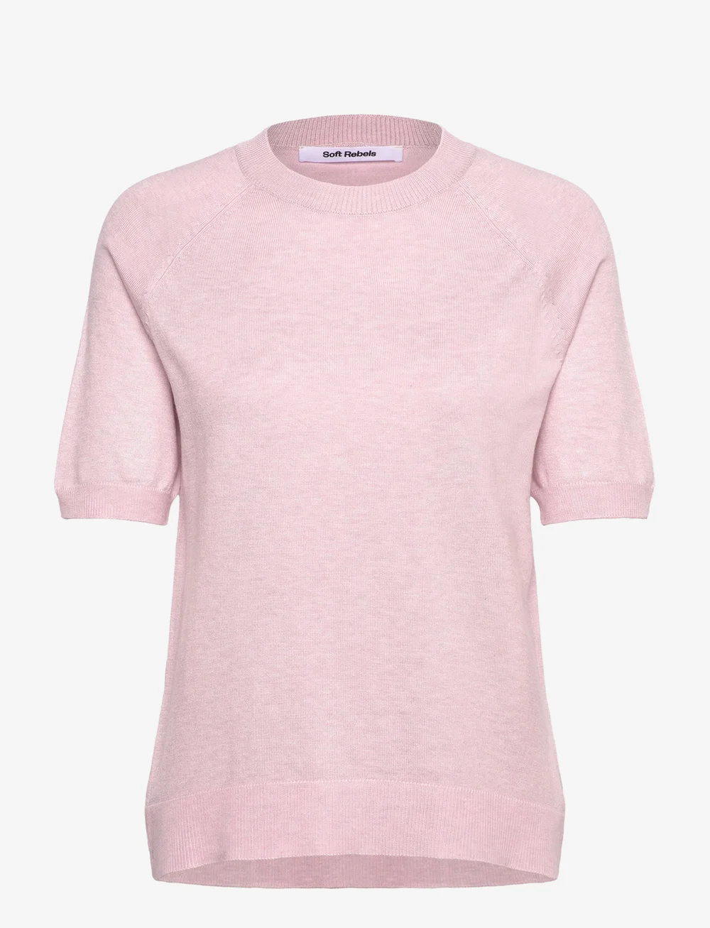 Soft Rebels - SRMarla SS O-neck Knit - striktrøjer - hushed violet melange - 1