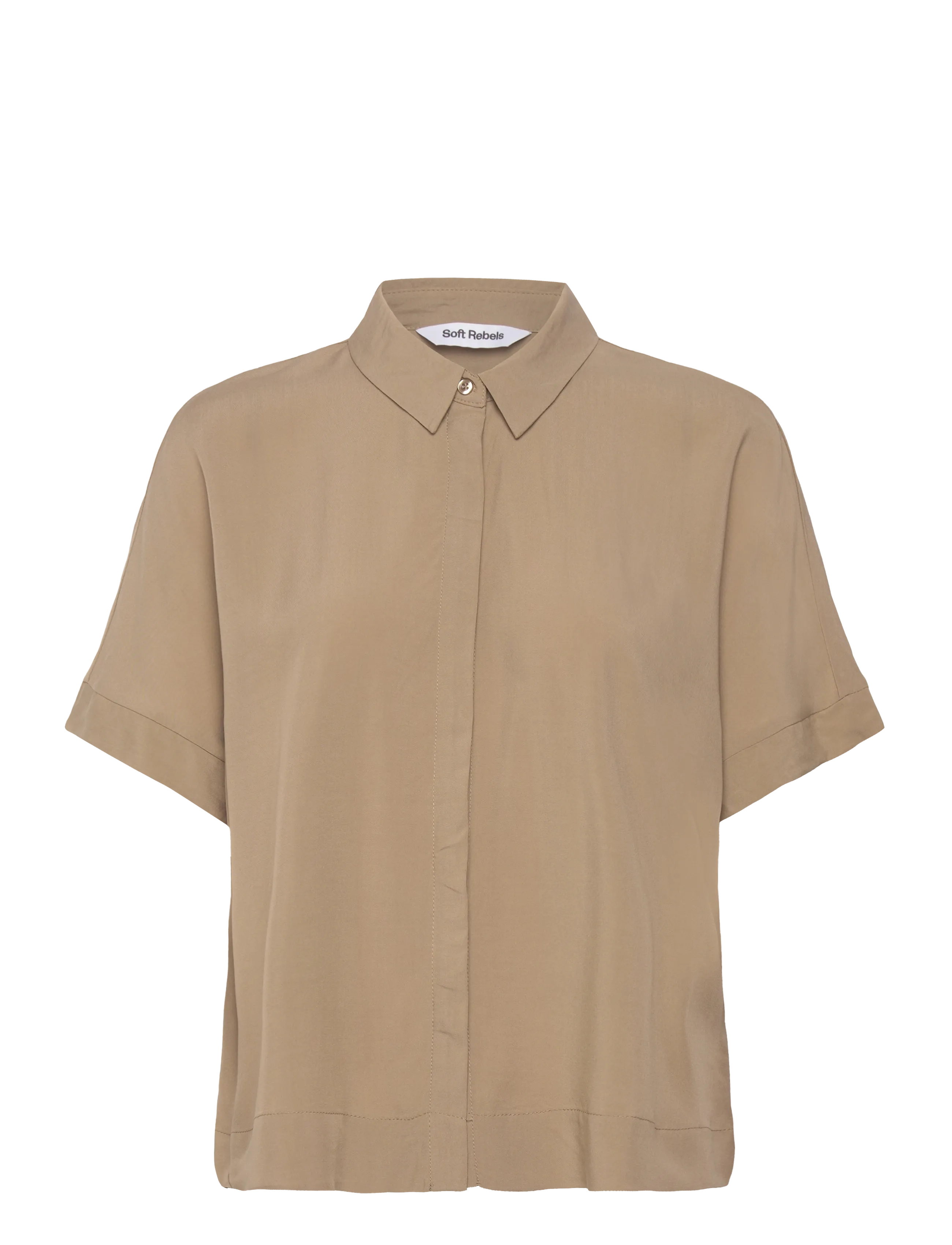 Soft Rebels SRFreedom SS Shirt - Bluser & Skjorter - GREIGE / beige