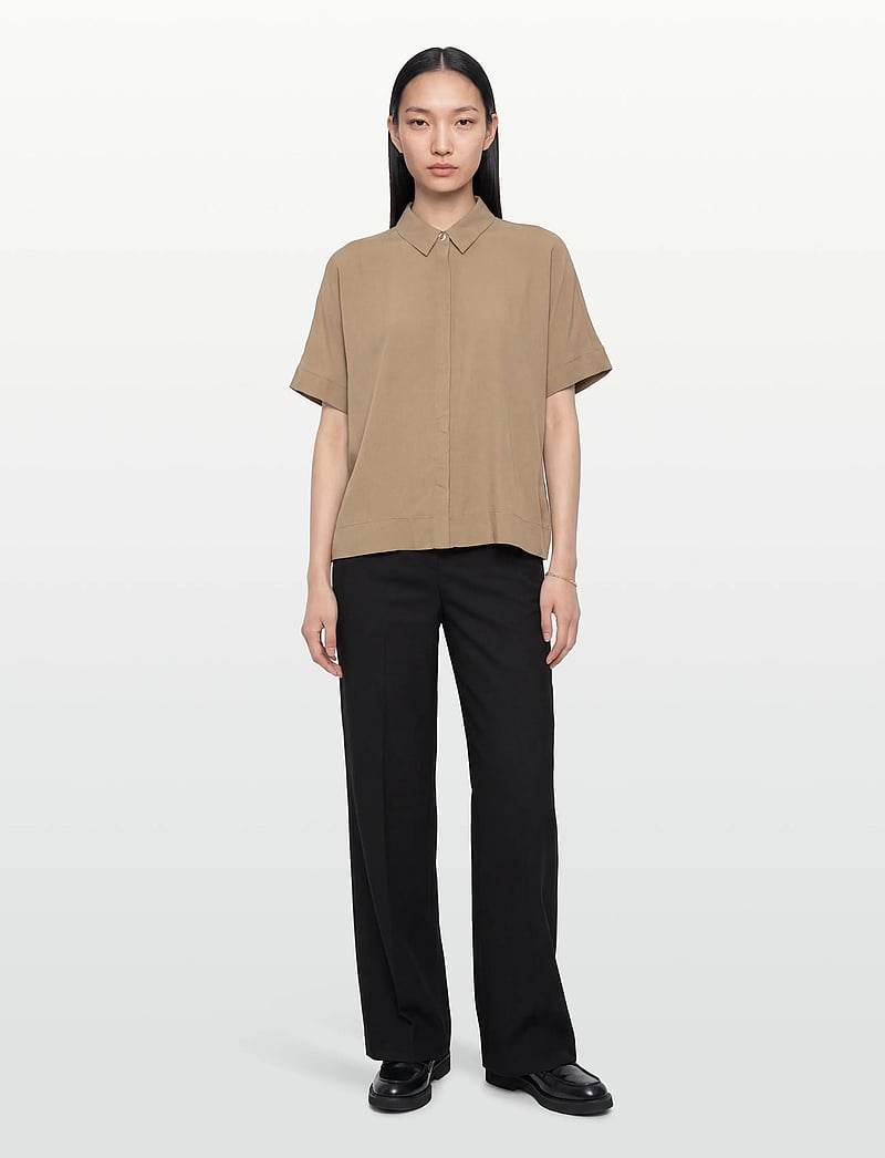 Soft Rebels - SRFreedom SS Shirt - kurzärmlige hemden - greige - 0