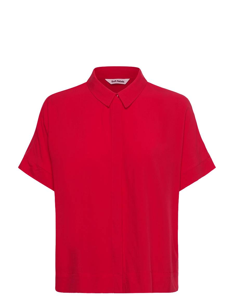 Soft Rebels - SRFreedom SS Shirt - kurzärmlige hemden - racing red - 1