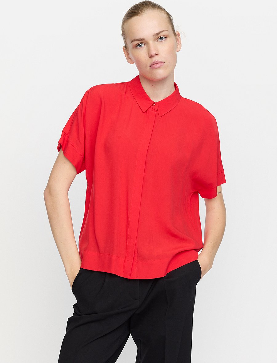Soft Rebels - SRFreedom SS Shirt - kurzärmlige hemden - racing red - 0