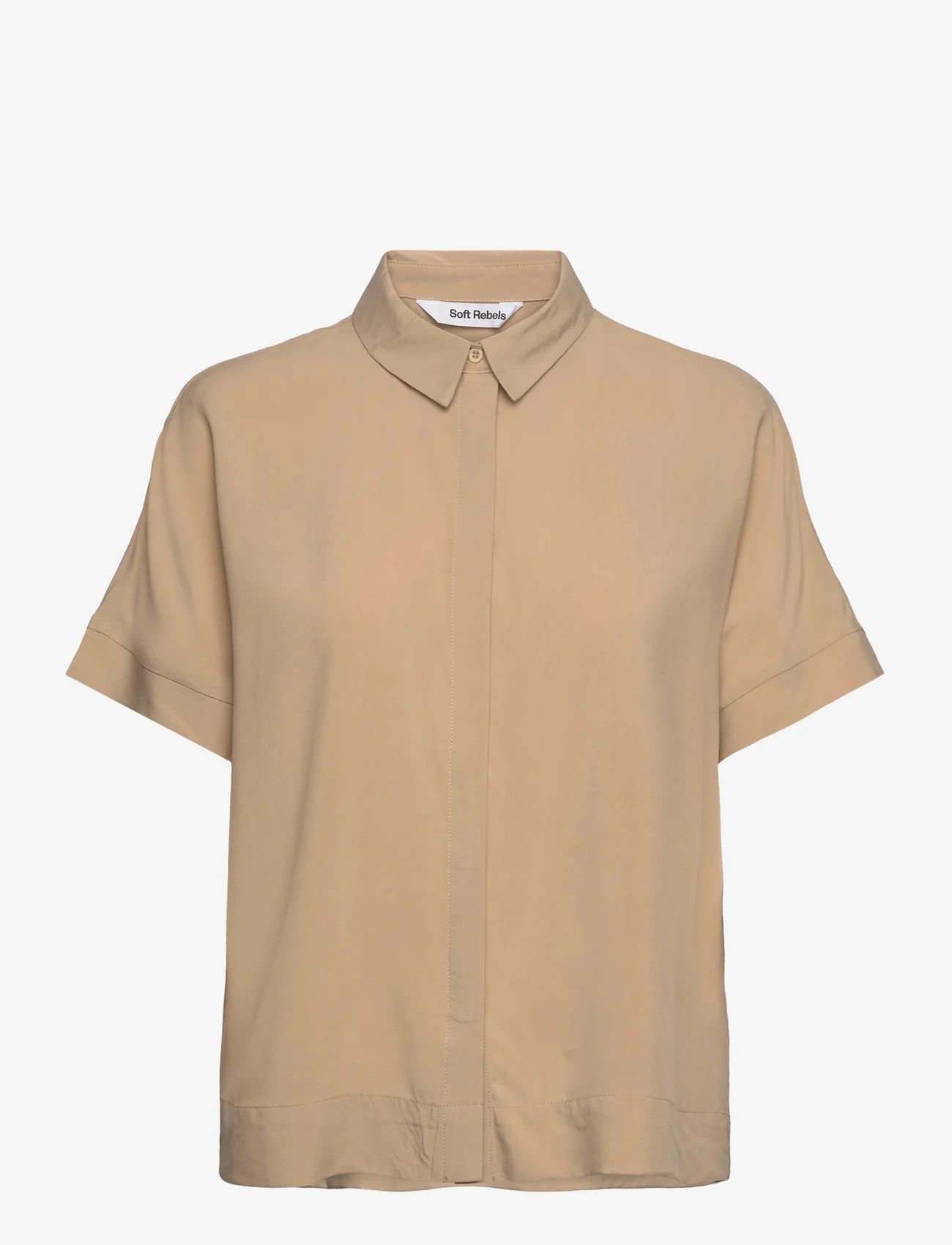 Soft Rebels - SRFreedom SS Shirt - kortærmede skjorter - safari - 0