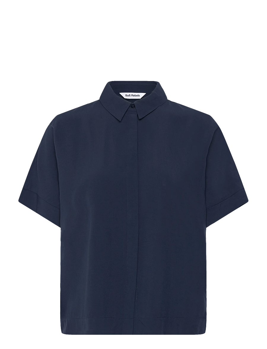 Soft Rebels - SRFreedom SS Shirt - kurzärmlige hemden - total eclipse - 1
