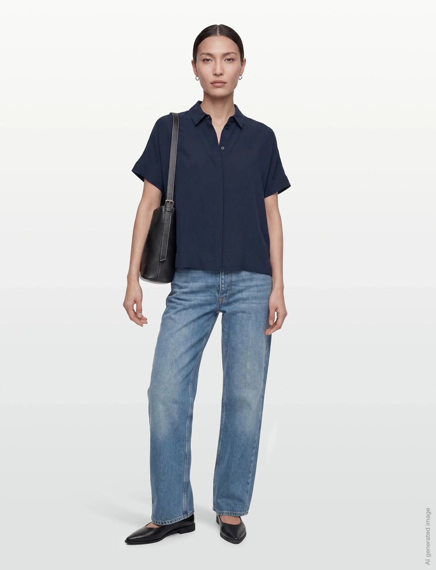 Soft Rebels - SRFreedom SS Shirt - kurzärmlige hemden - total eclipse - 0