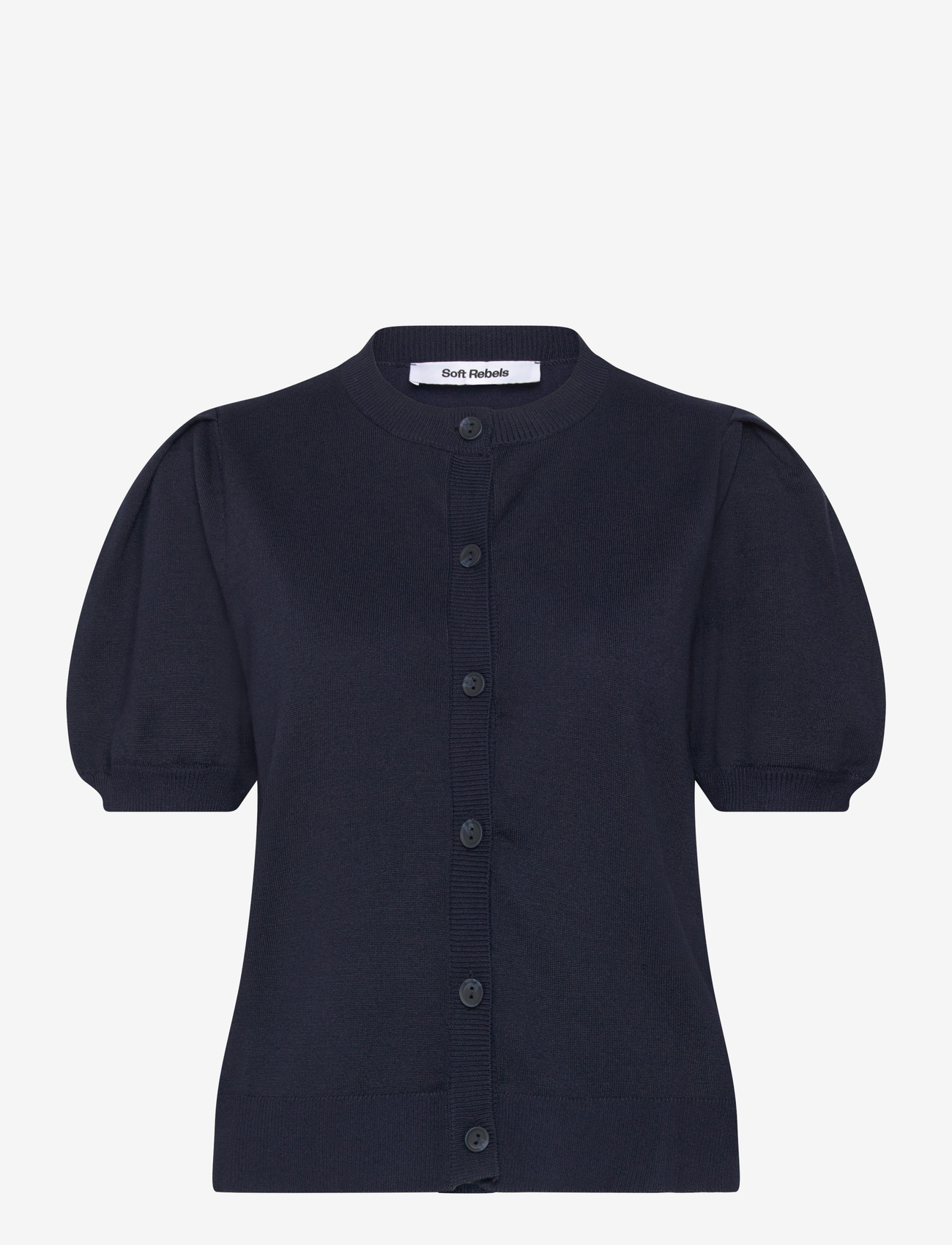 Soft Rebels - SRMarla SS O-neck Cardigan Knit - cardigans - total eclipse - 0