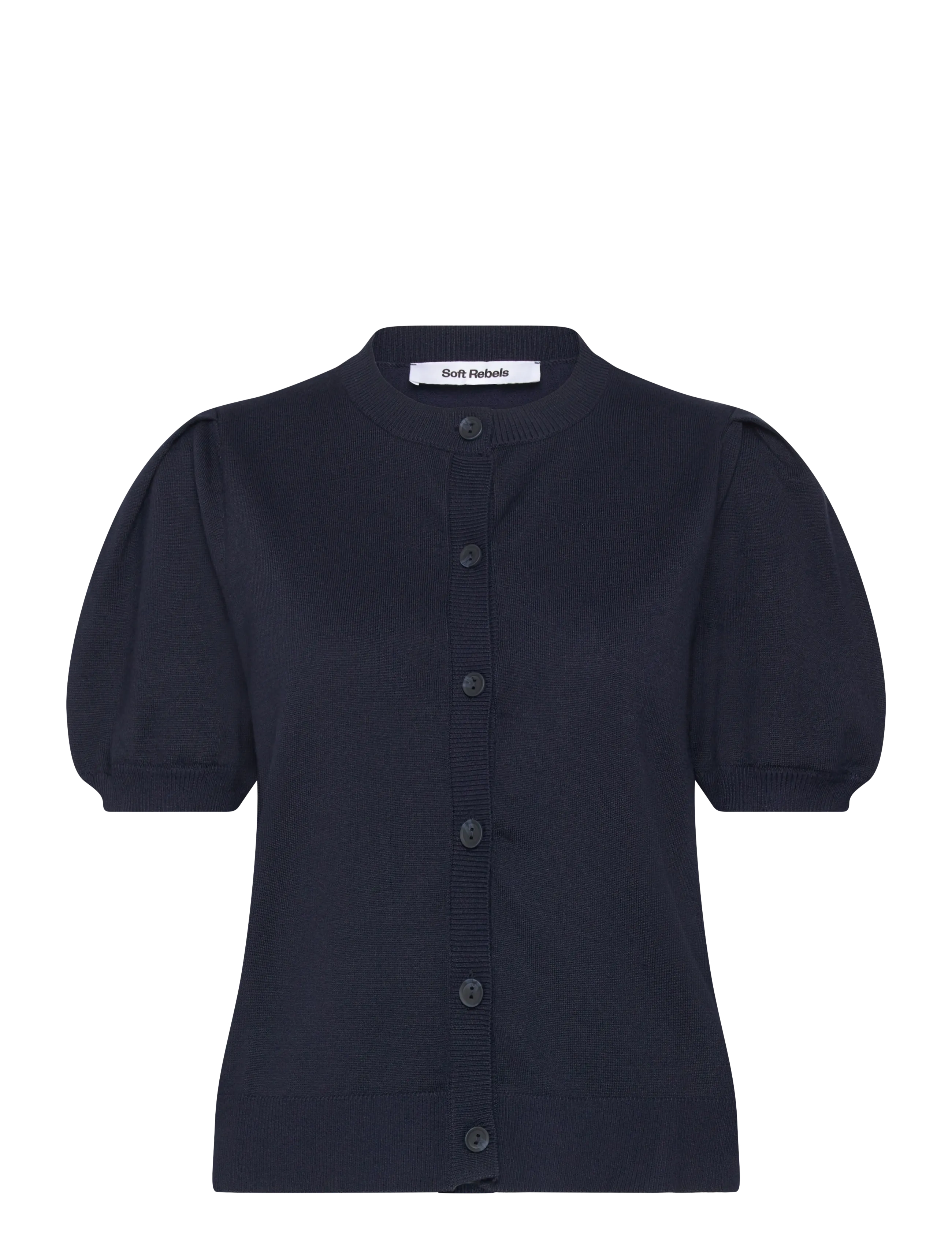 Soft Rebels SRMarla SS O-neck Cardigan Knit - Soft Rebels - TOTAL ECLIPSE / navy