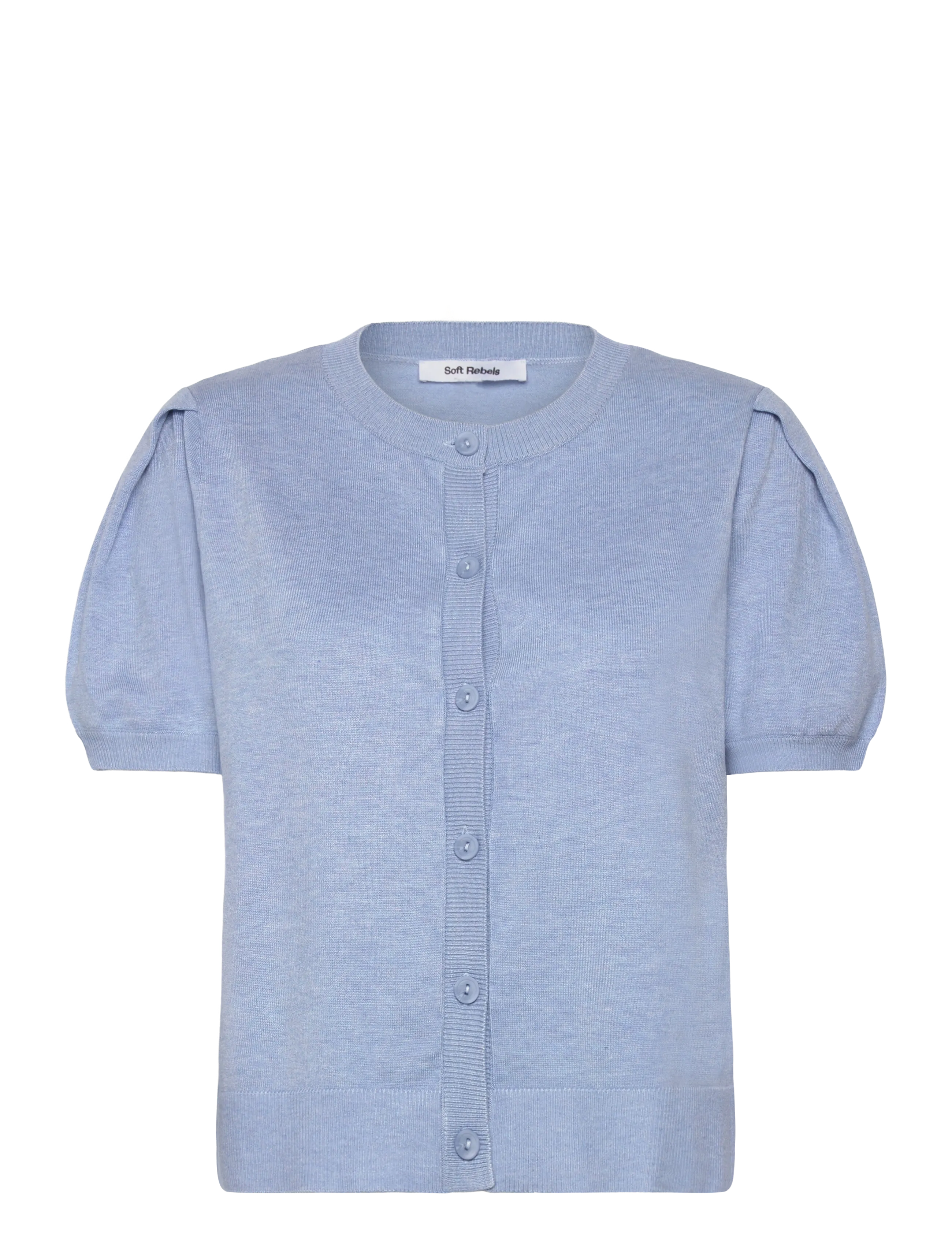 Soft Rebels SRMarla SS O-neck Cardigan Knit - Cardigans - WINDSURFER MELANGE / blue