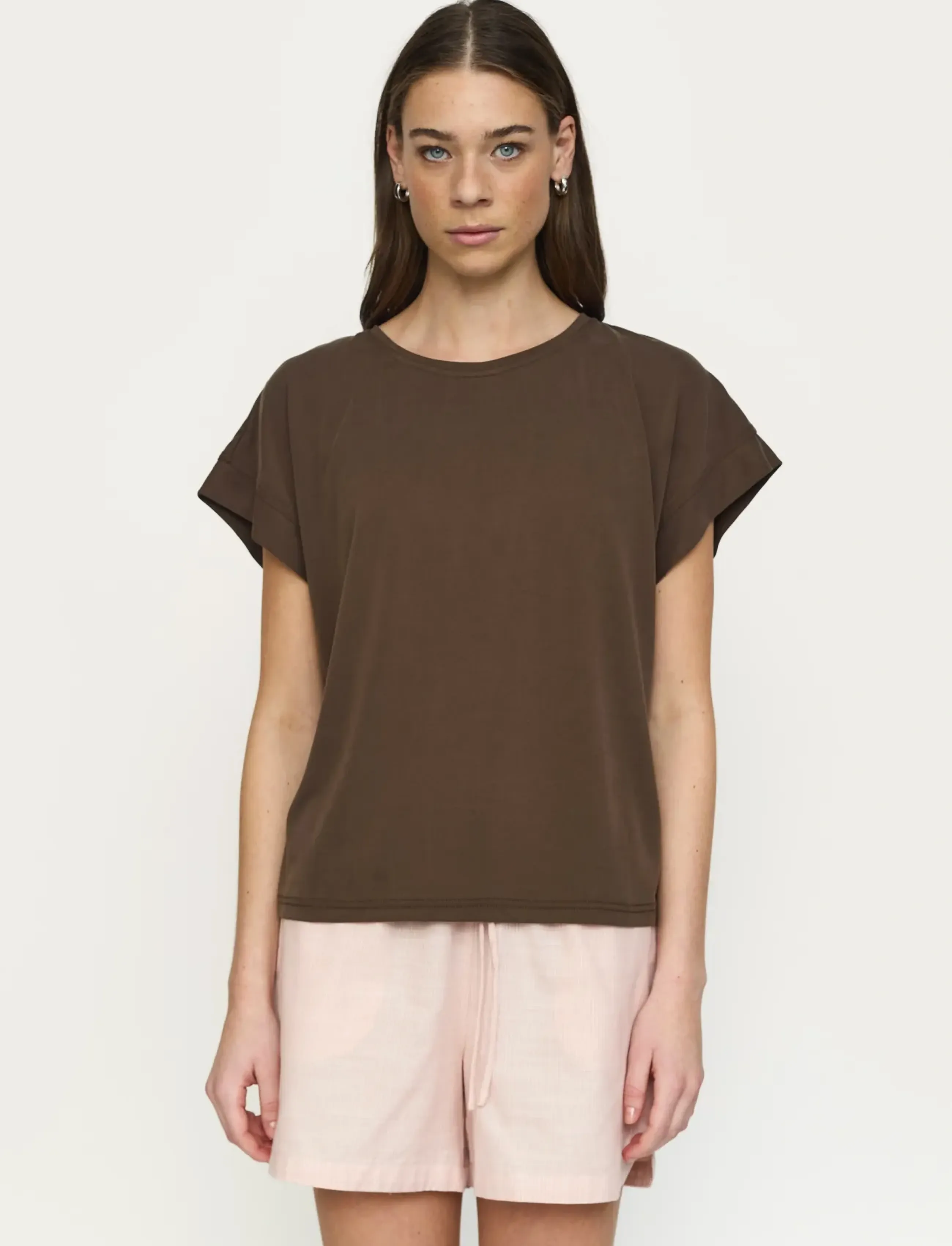 Soft Rebels SRElla Boxy T-Shirt - T-Shirts & Tops - SLATE / brown