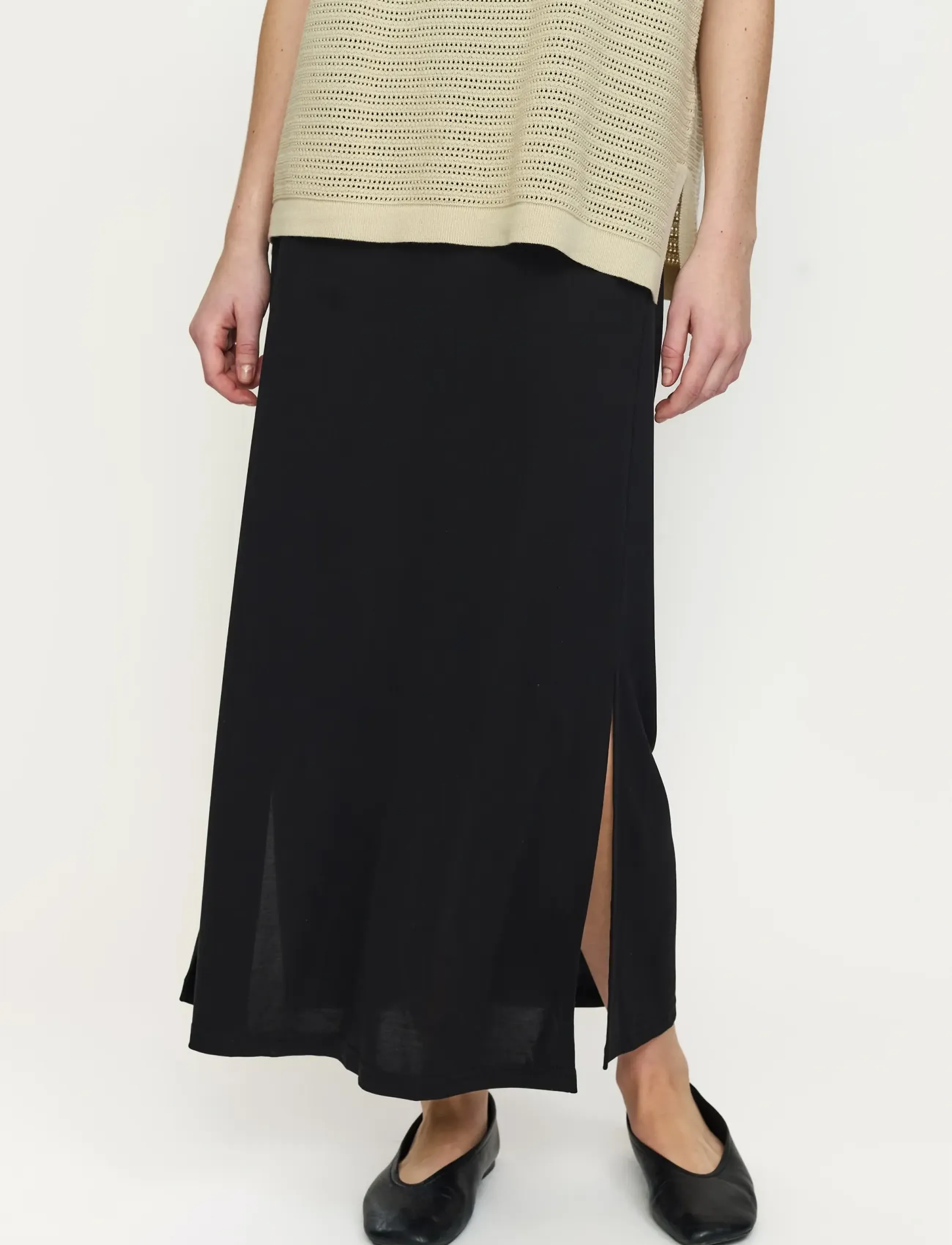 Soft Rebels Srella Midi Skirt, L, Röcke, Schwarz - Maxi Frauen