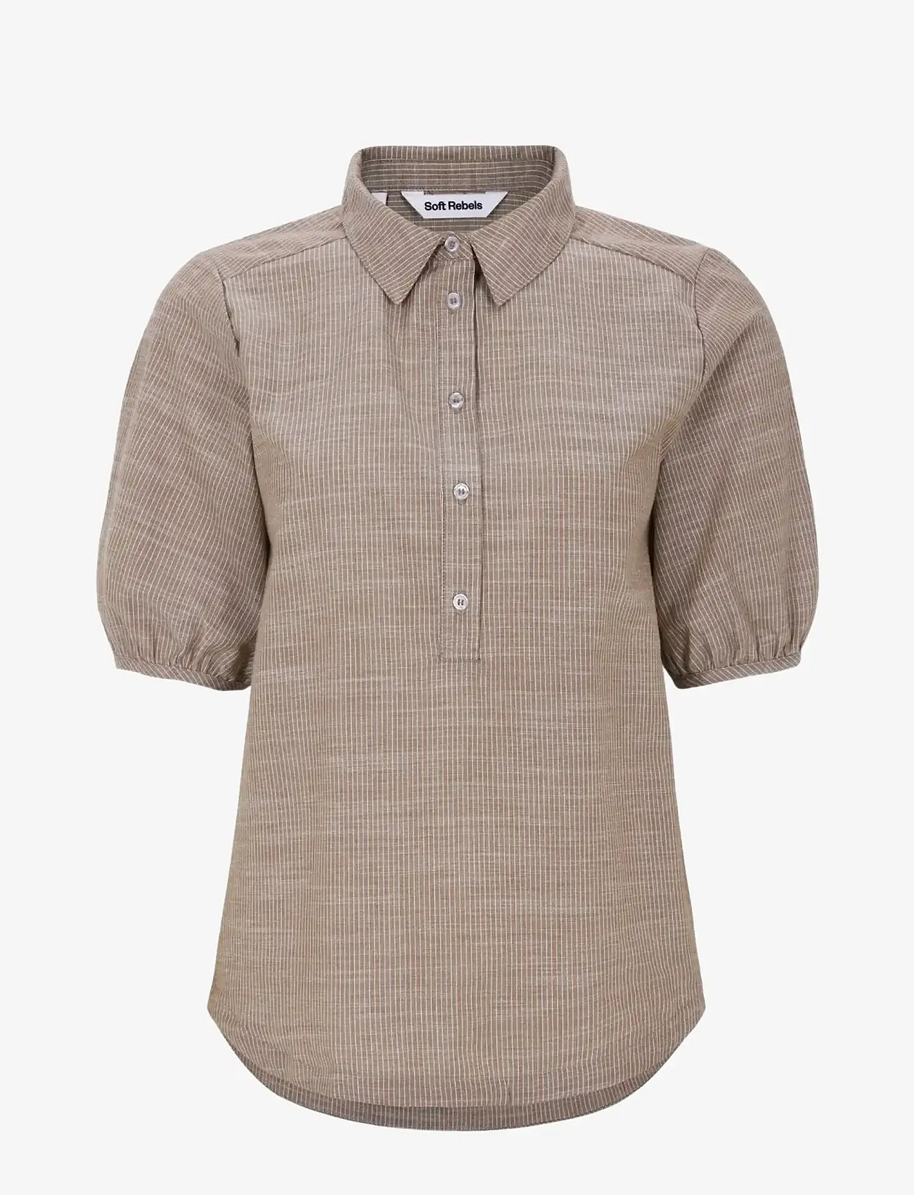 Soft Rebels - SREbbi Blouse - short-sleeved blouses - bison - 1
