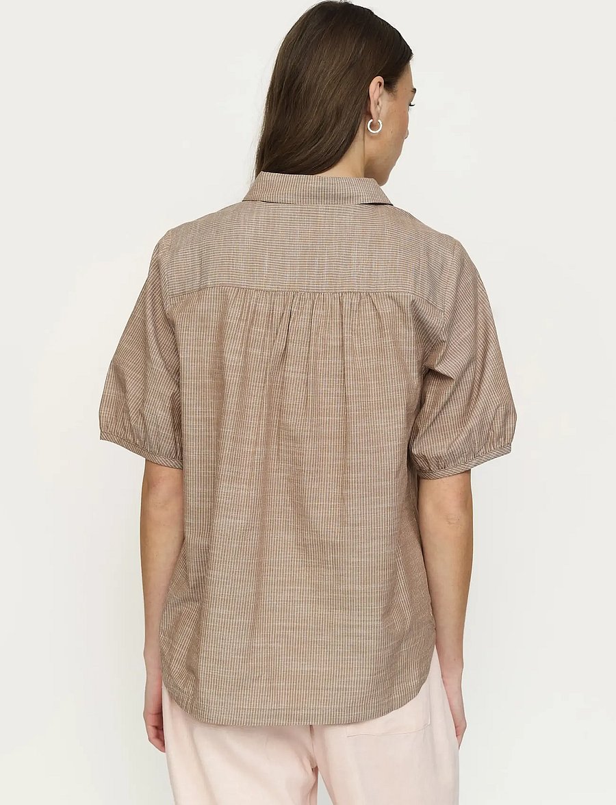 Soft Rebels - SREbbi Blouse - kurzärmelige blusen - bison - 3
