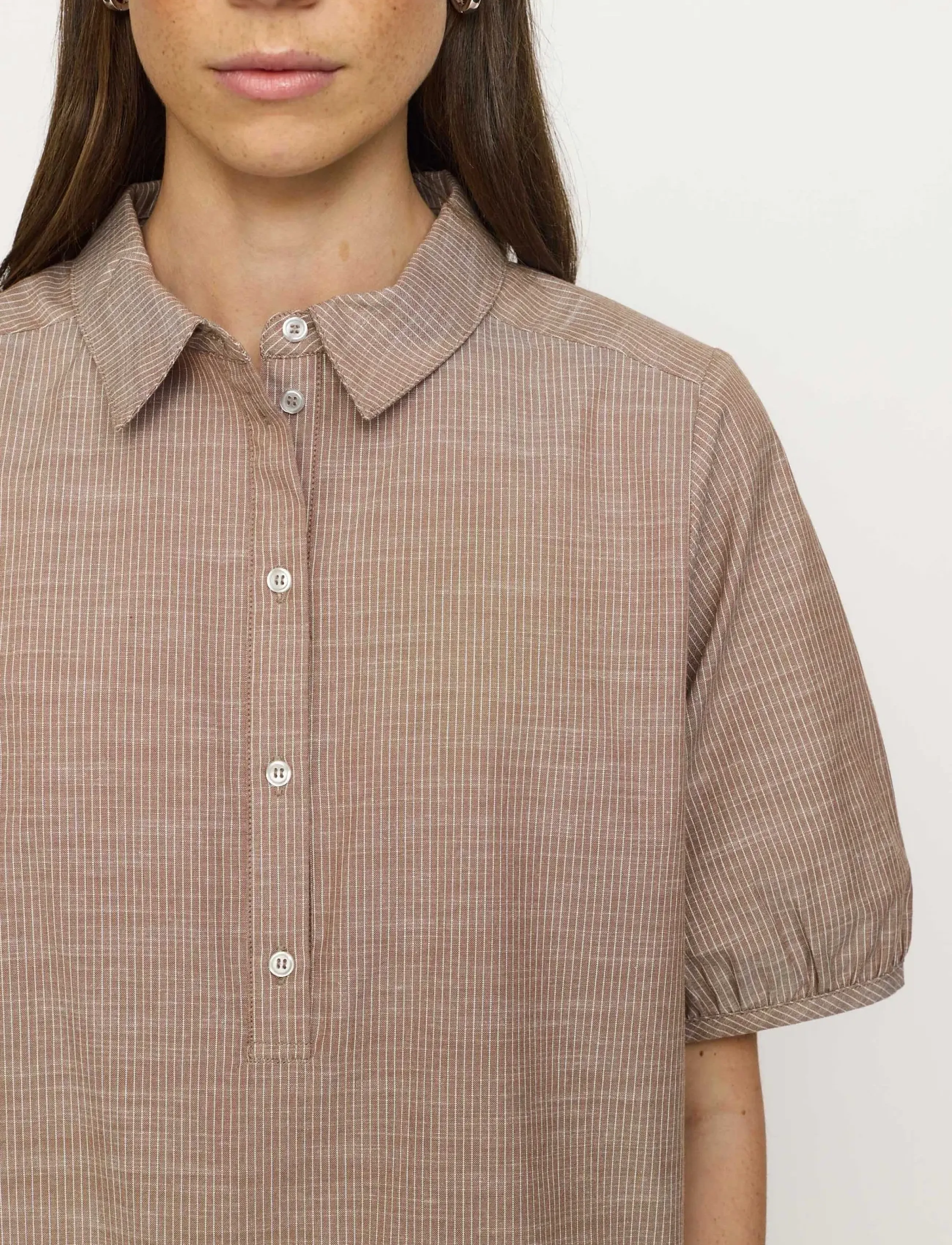 Soft Rebels - SREbbi Blouse - kurzämlige blusen - bison - 4