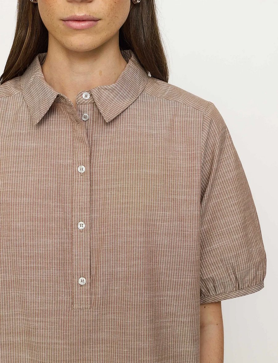 Soft Rebels - SREbbi Blouse - kurzärmelige blusen - bison - 4