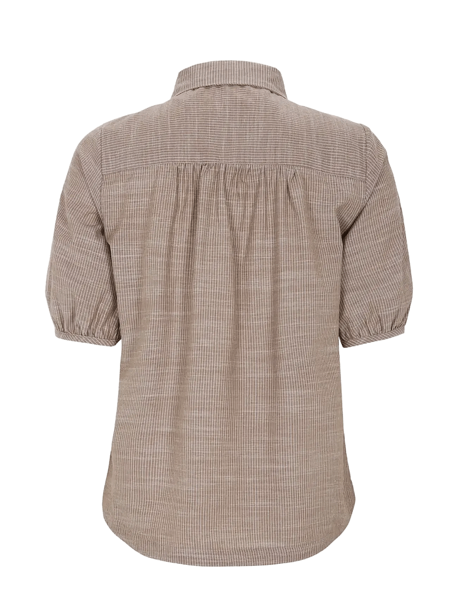 Soft Rebels - SREbbi Blouse - kurzärmelige blusen - bison - 2