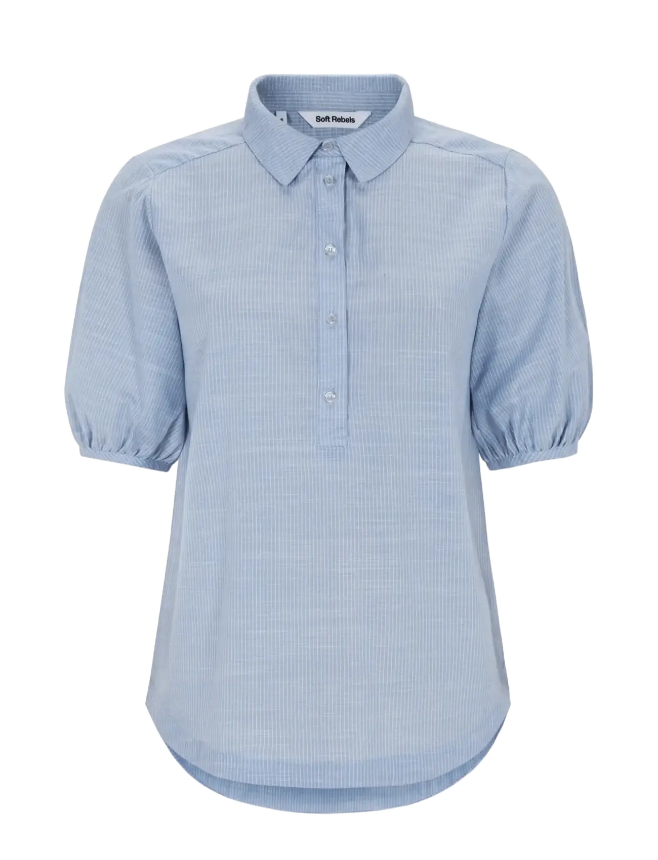 Soft Rebels Srebbi Blouse, XXL, Blouses, Blau - Short-sleeved, Frauen