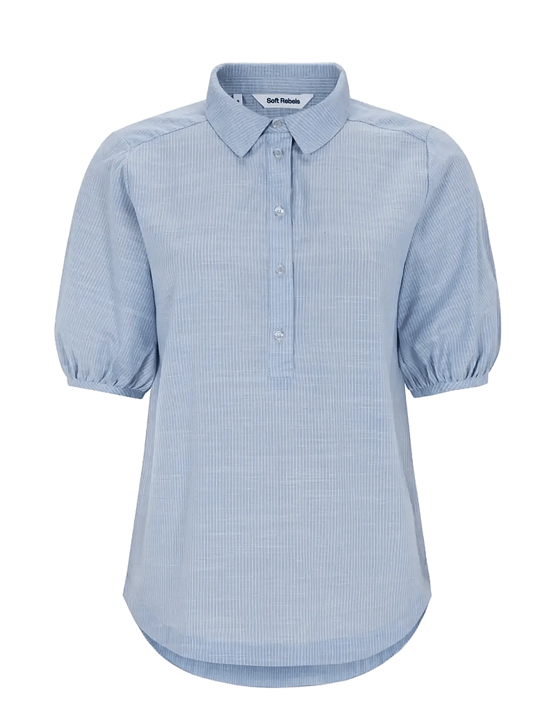Soft Rebels - SREbbi Blouse - kurzämlige blusen - forever blue - 0