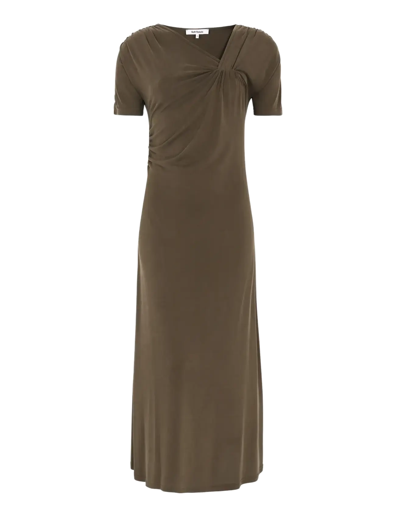 SOFT REBELS Srella Drape Kleid Braun - S - Damen