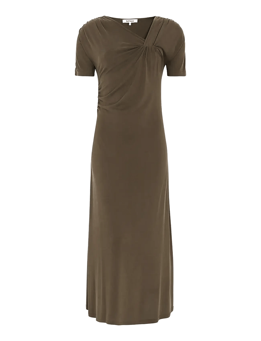 Soft Rebels - SRElla Drape Dress - maxi kjoler - slate - 1