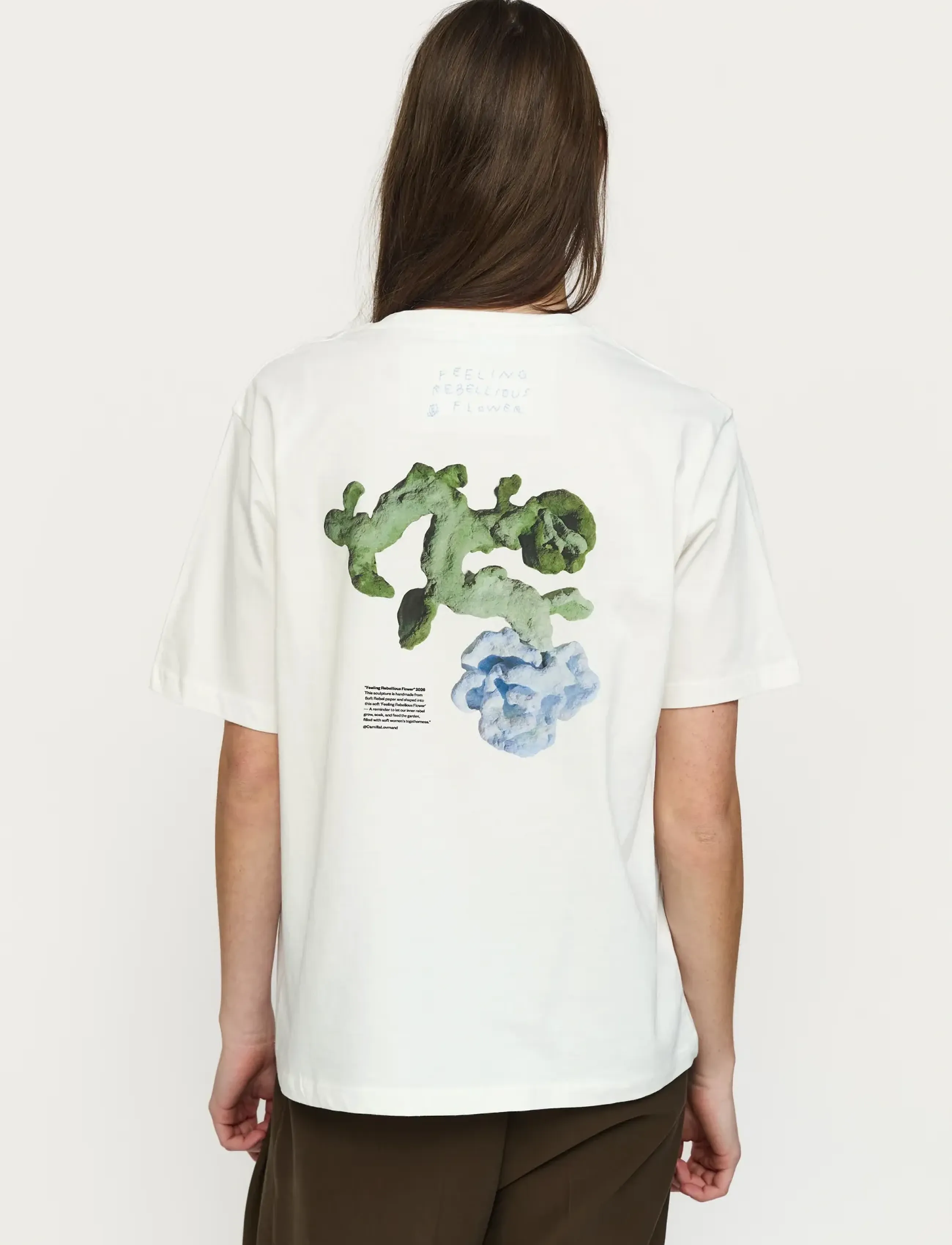 Soft Rebels - SREdana Print T-shirt - t-shirts - snow white - 4