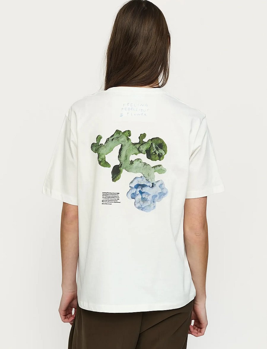 Soft Rebels - SREdana Print T-shirt - t-shirts - snow white - 4