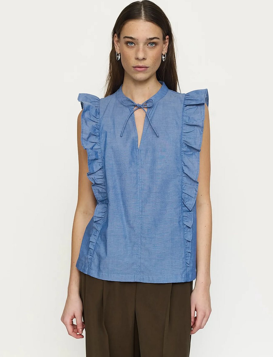 Soft Rebels - SRGada Blouse - varrukateta pluusid - indigo blue - 0