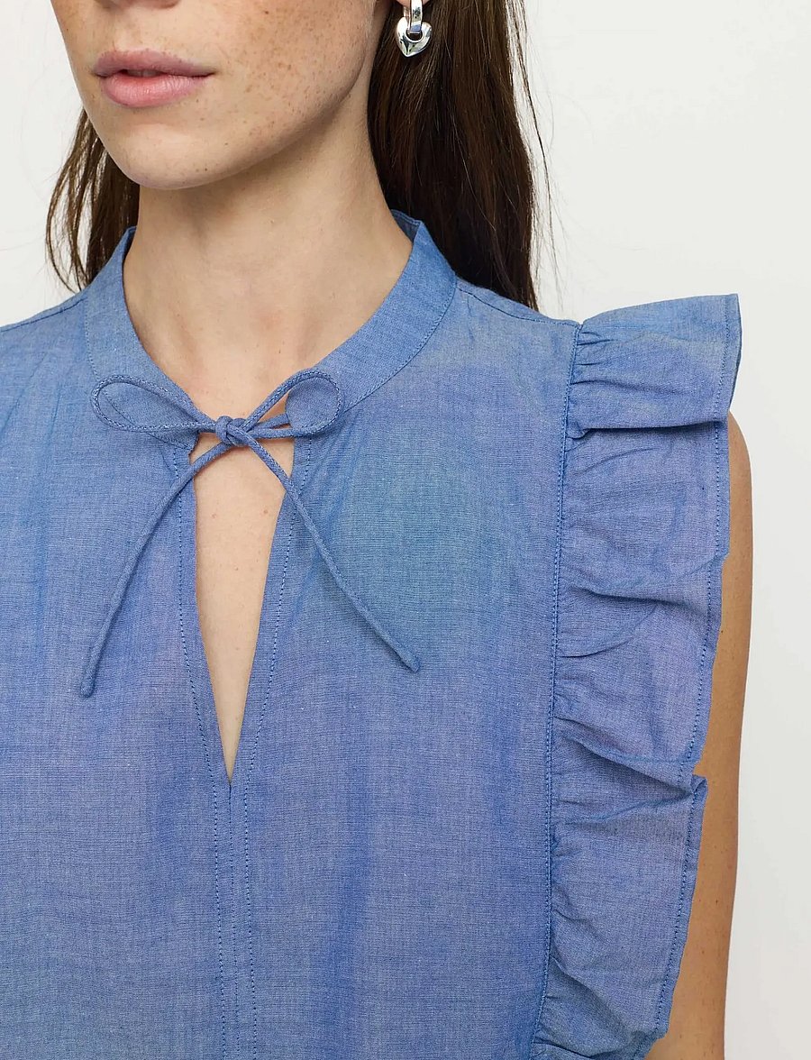 Soft Rebels - SRGada Blouse - varrukateta pluusid - indigo blue - 4