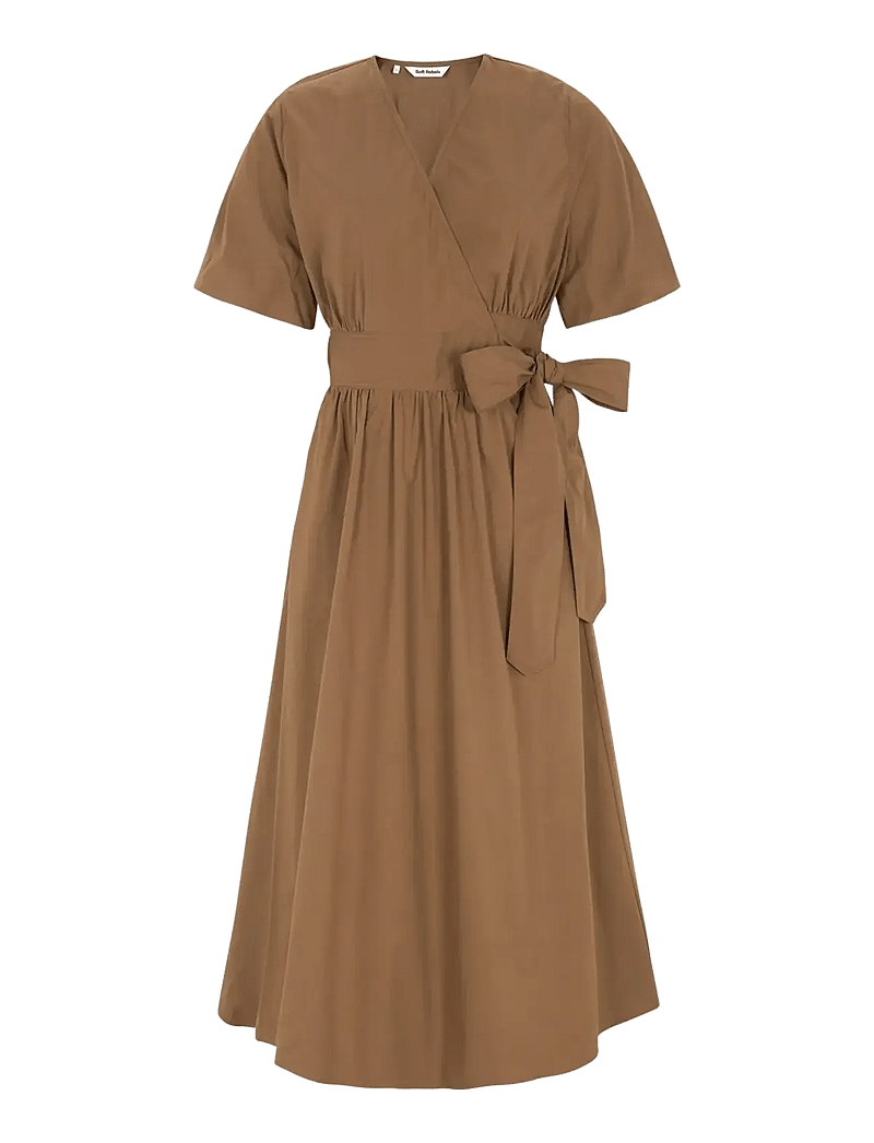 Soft Rebels - SRHalen Midi Dress - slå-om-kjoler - bison - 1