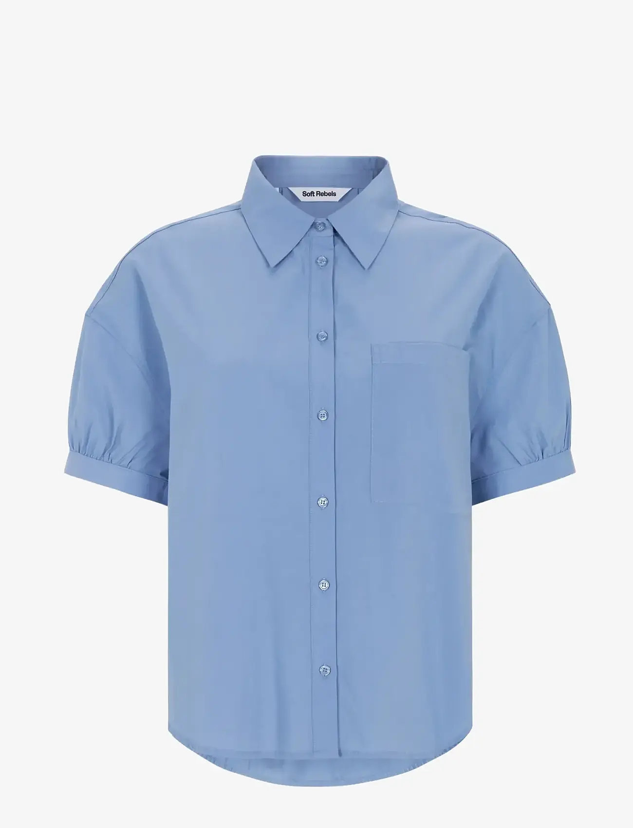 Soft Rebels - SRVeronica SS Shirt - kortærmede skjorter - forever blue - 1