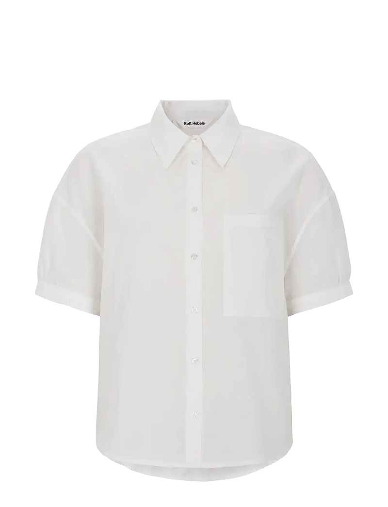 Soft Rebels - SRVeronica SS Shirt - short-sleeved shirts - snow white - 1
