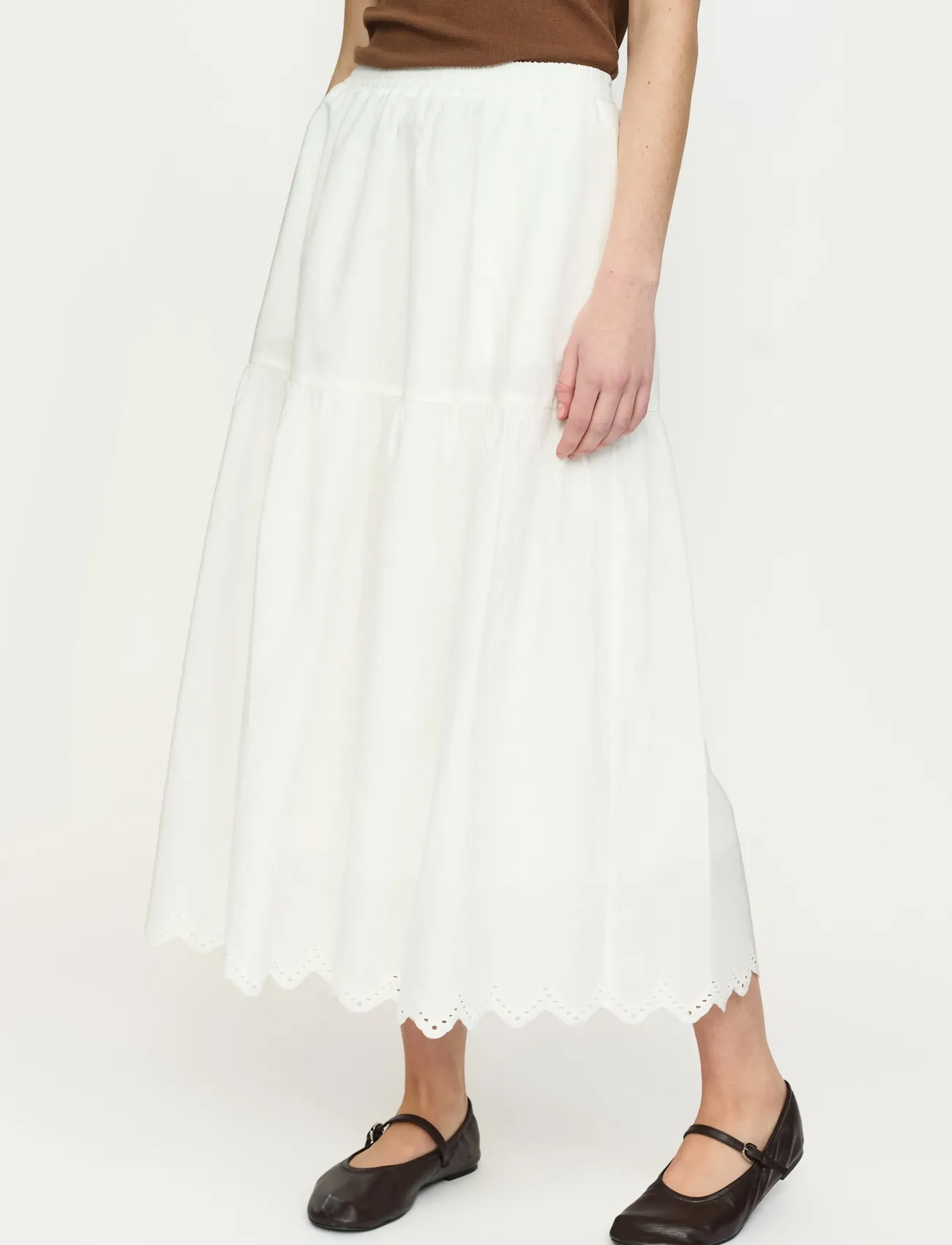 Soft Rebels Sravelina Skirt, L, Röcke, Weiß - Knee-length & Midi Frauen