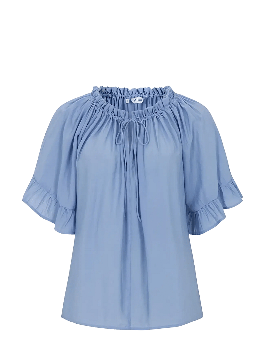 Soft Rebels - SRHaina Blouse - kurzärmelige blusen - forever blue - 1