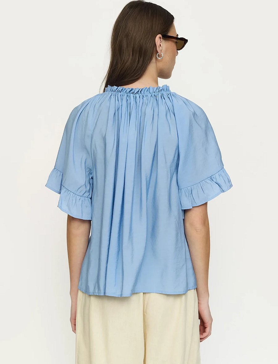 Soft Rebels - SRHaina Blouse - kurzärmelige blusen - forever blue - 3