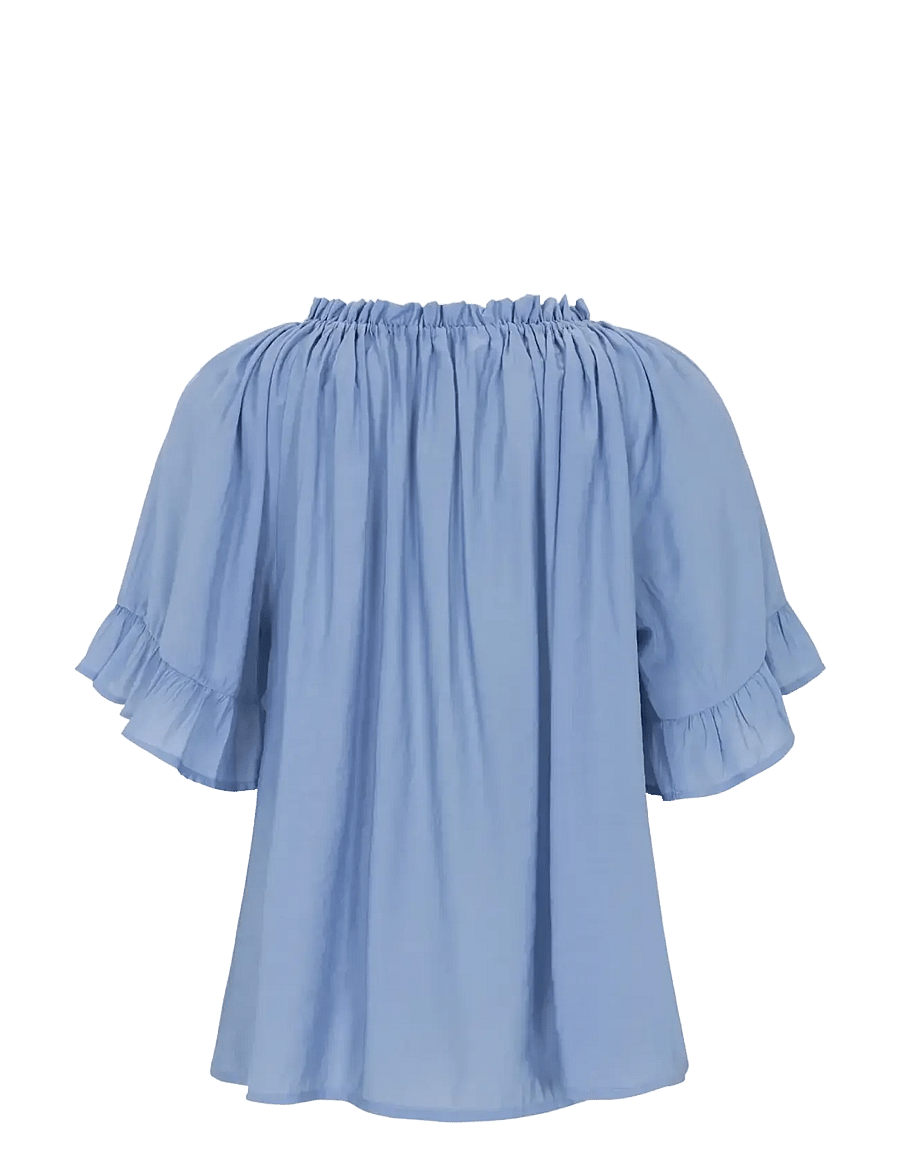 Soft Rebels - SRHaina Blouse - kurzärmelige blusen - forever blue - 2